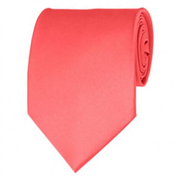 Coral Rose Solid Color Ties Mens Neckties