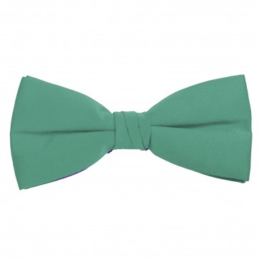 Aqua Green Bow Tie Solid Pre-tied Satin Mens Ties