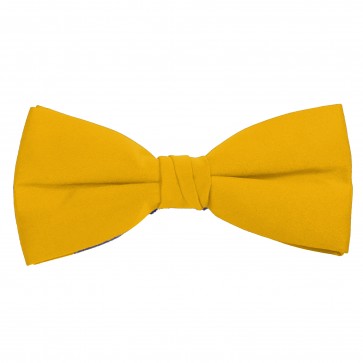 Yellow Bow Tie Solid Pre-tied Satin Mens Ties