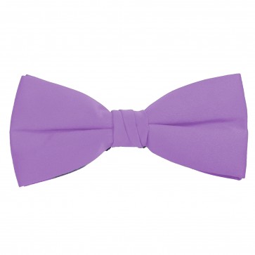 Purple Bow Tie Solid Pre-tied Satin Mens Ties