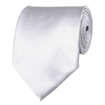 White Solid Color Ties Mens Neckties