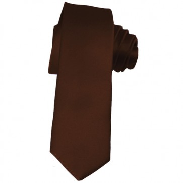 Solid Brown Skinny Ties Solid Color 2 Inch Mens Neckties