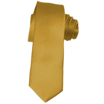 Solid Honey Gold Skinny Ties Solid Color 2 Inch Mens Neckties