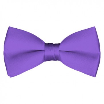 Solid Purple Bow Tie Pre-tied Satin Mens Ties