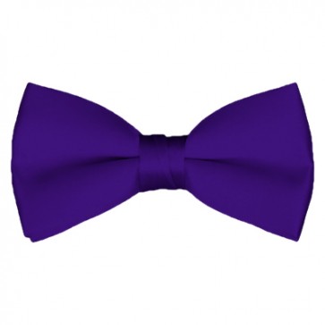 Solid Dark Purple Bow Tie Pre-tied Satin Mens Ties