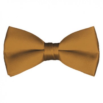 Solid Copper Bow Tie Pre-tied Satin Mens Ties