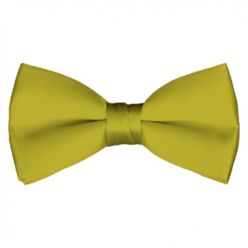 Solid Mustard Bow Tie Pre-tied Satin Mens Ties