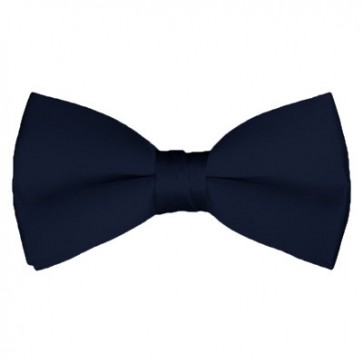 Solid Navy Blue Bow Tie Pre-tied Satin Mens Ties