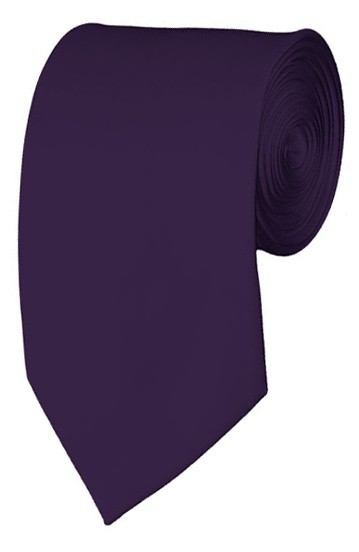 Slim Eggplant Necktie 2.75 Inch Ties Mens Solid Color Neckties