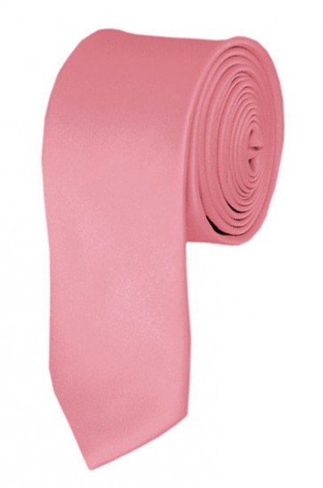 Skinny Dusty Pink Ties Solid Color 2 Inch Tie Mens Neckties