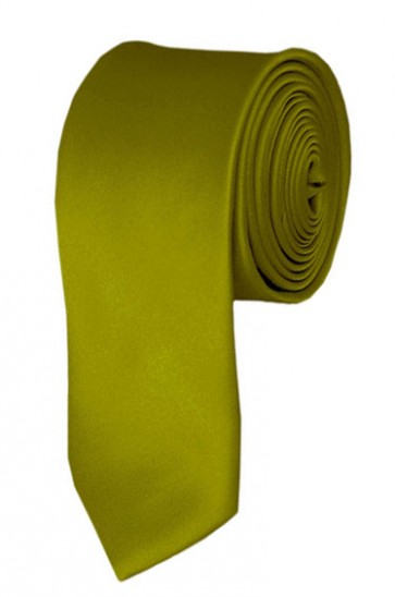 Skinny Mustard Ties Solid Color 2 Inch Tie Mens Neckties