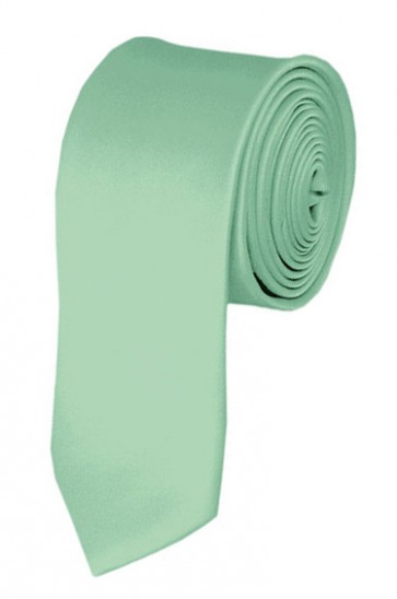 Skinny Light Sage Green Ties Solid Color 2 Inch Tie Mens Neckties