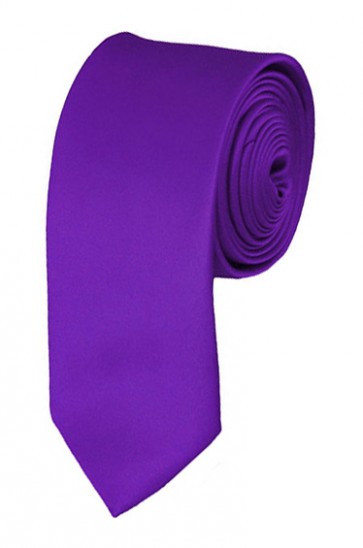 Skinny Plum Violet Ties Solid Color 2 Inch Tie Mens Neckties