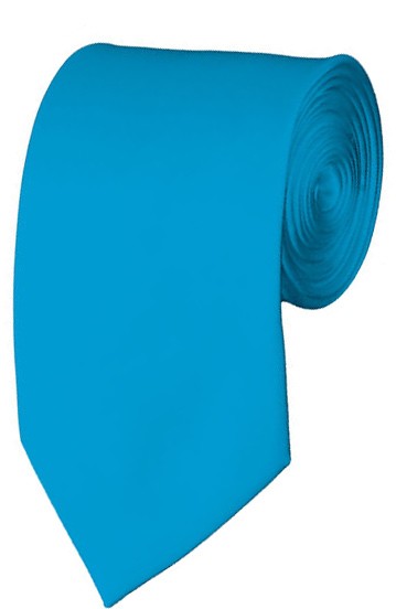 Slim Turquoise Necktie 2.75 Inch Ties Mens Solid Color Neckties