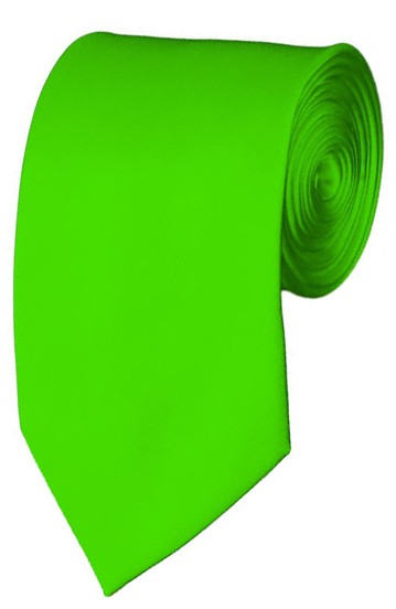 Slim Lime Green Necktie 2.75 Inch Ties Mens Solid Color Neckties