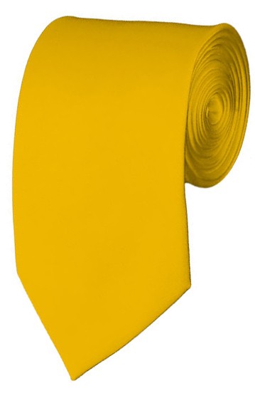 Slim Golden Yellow Necktie 2.75 Inch Ties Mens Solid Color Neckties