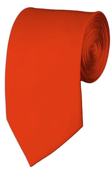 Slim Coral Red Necktie 2.75 Inch Ties Mens Solid Color Neckties