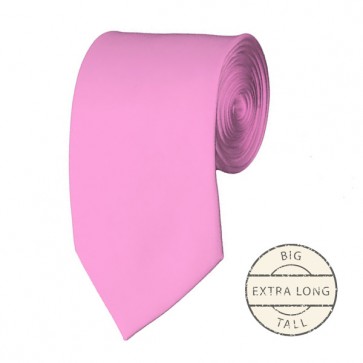 Pink Extra Long Tie Solid Color Ties Mens Neckties