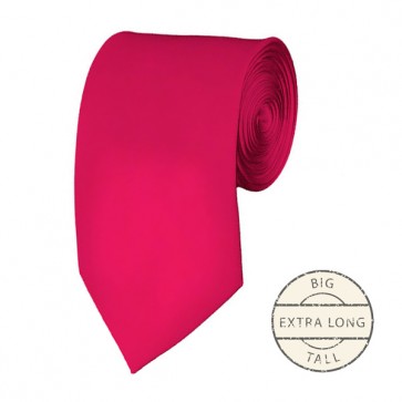 Fuchsia Extra Long Tie Solid Color Ties Mens Neckties