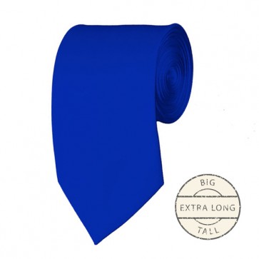 Royal Blue Extra Long Tie Solid Color Ties Mens Neckties