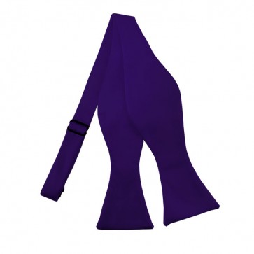 Solid Dark Purple Self Tie Bow Tie Satin Mens Ties