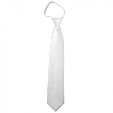 Solid White Zipper Ties Mens Neckties