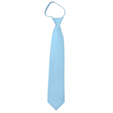 Solid Powder Blue Zipper Ties Mens Neckties