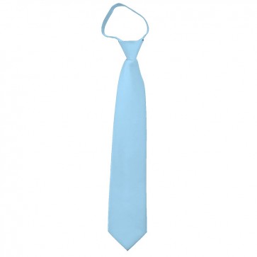 Solid Powder Blue Zipper Ties Mens Neckties