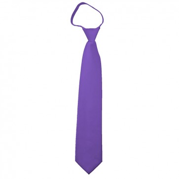Solid Purple Boys Zipper Ties Kids Neckties