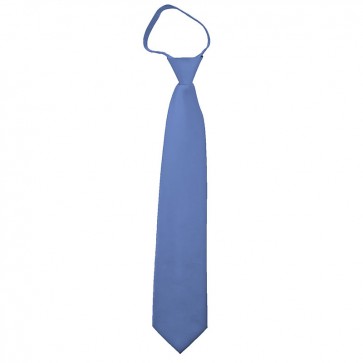 Solid Steel Blue Zipper Ties Mens Neckties