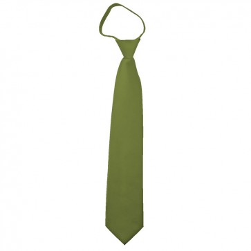 Solid Olive Green Zipper Ties Mens Neckties