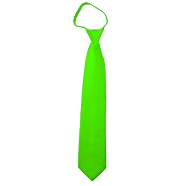 Solid Lime Green Boys Zipper Ties Kids Neckties