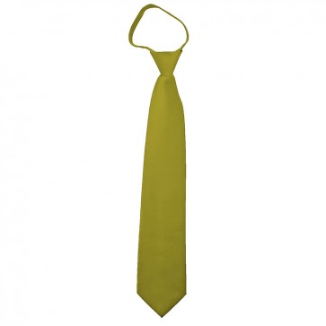 Solid Mustard Boys Zipper Ties Kids Neckties