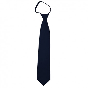 Solid Navy Zipper Ties Mens Neckties