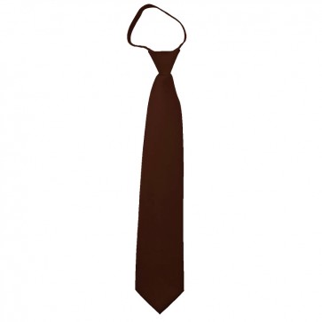 Solid Brown Zipper Ties Mens Neckties