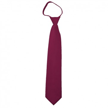 Solid Raspberry Boys Zipper Ties Kids Neckties