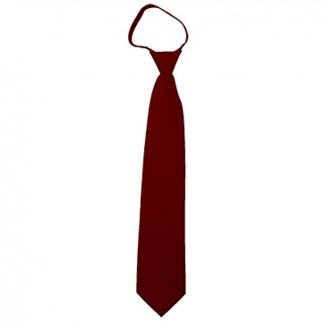 Solid Burgundy Zipper Ties Mens Neckties