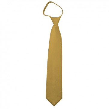 Solid Honey Gold Boys Zipper Ties Kids Neckties