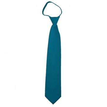 Solid Oasis Blue Zipper Ties Mens Neckties