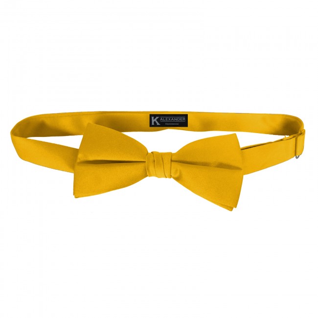 Golden Yellow Men's Adjustable Pleated Solid Cummerbund Bowtie Pre Tied LJYF17