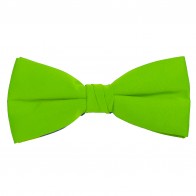 Lime Green Bow Tie Solid Pre-tied Satin Mens Ties
