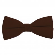 Brown Bow Tie Solid Pre-tied Satin Mens Ties