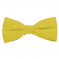Baby Yellow Bow Tie Solid Pre-tied Satin Mens Ties