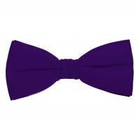 Dark Purple Bow Tie Solid Pre-tied Satin Mens Ties