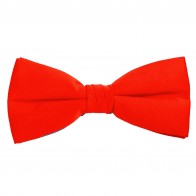 Bright Red Bow Tie Solid Pre-tied Satin Mens Ties
