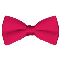 Solid Fuchsia Bow Tie Pre-tied Satin Mens Ties