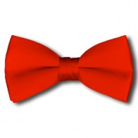 Solid Coral Red Bow Tie Pre-tied Satin Mens Ties