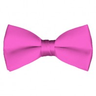 Solid Hot Pink Bow Tie Pre-tied Satin Mens Ties