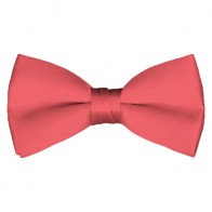 Solid Coral Rose Bow Tie Pre-tied Satin Mens Ties