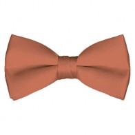 Solid Palm Coast Coral Bow Tie Pre-tied Satin Mens Ties
